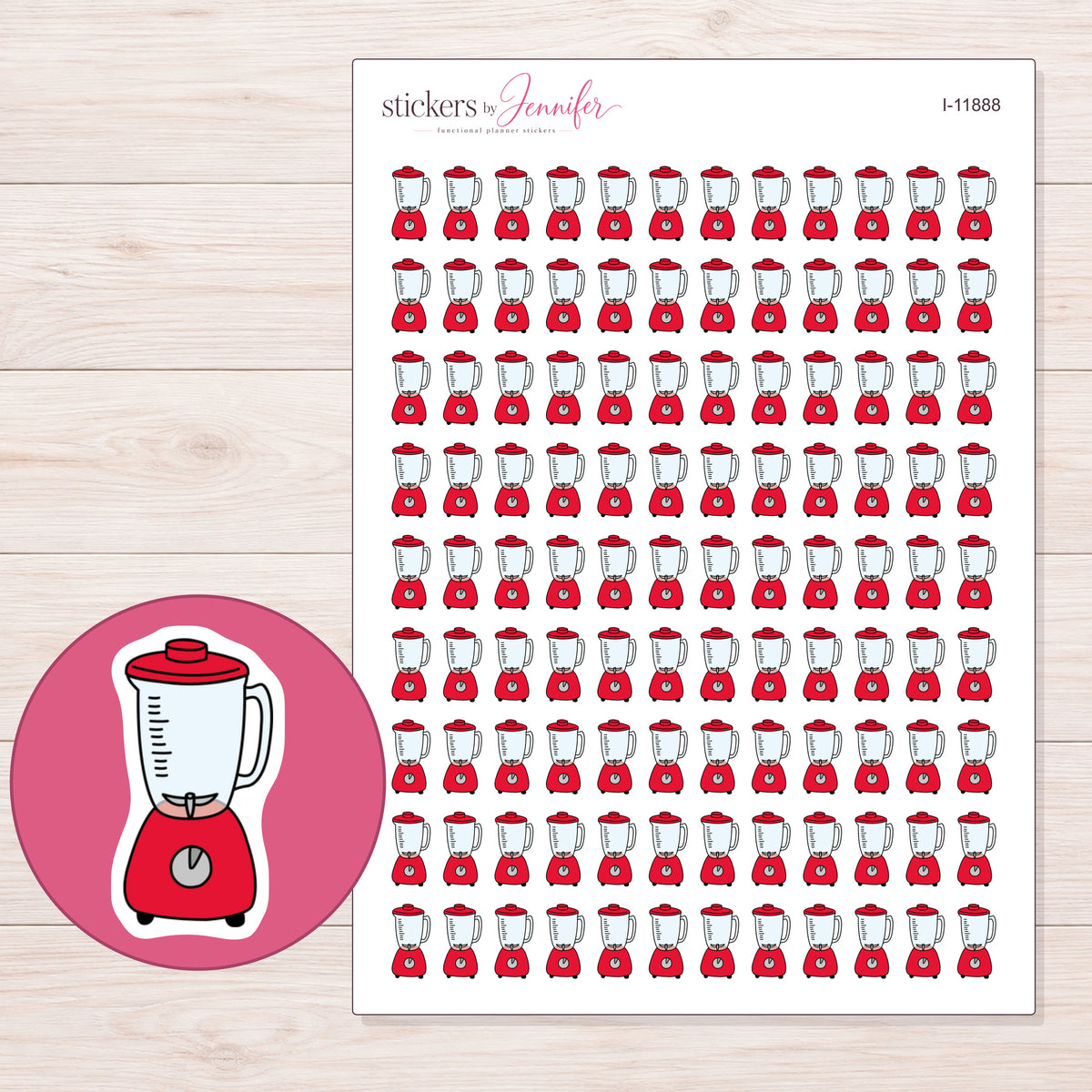 I-11888 planner sticker sheet with enlarged sticker detail