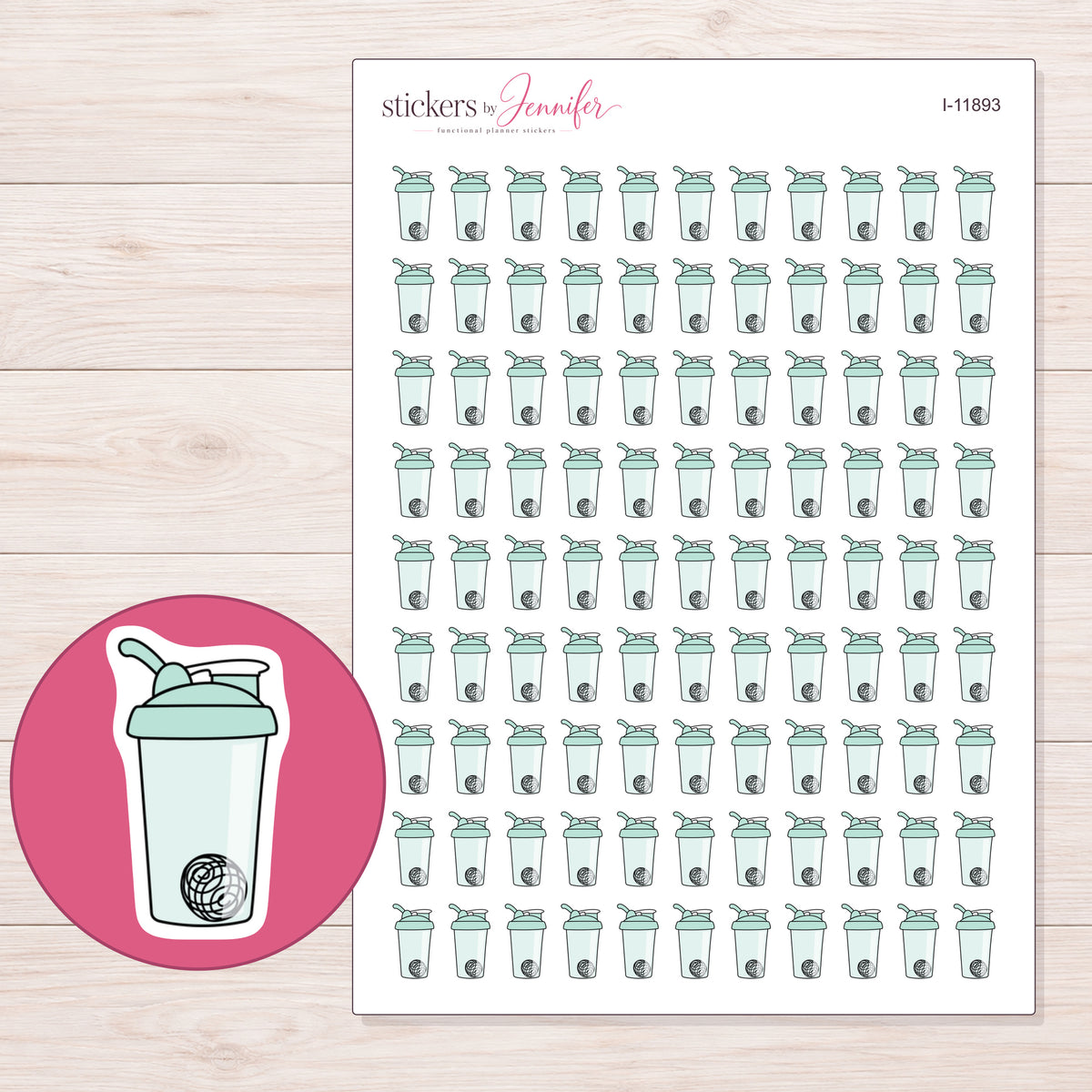 I-11893 planner sticker sheet with enlarged sticker detail