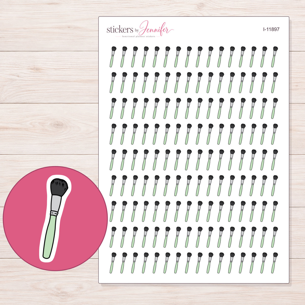 I-11897 planner sticker sheet with enlarged sticker detail