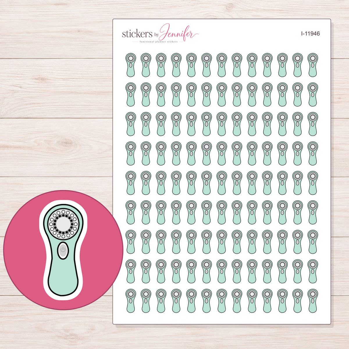I-11946 planner sticker sheet with enlarged sticker detail