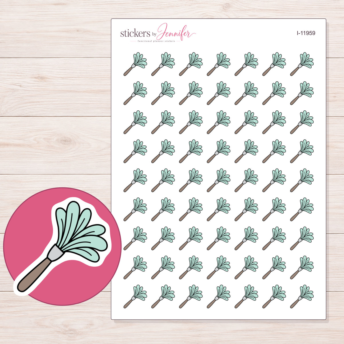 I-11959 planner sticker sheet with enlarged sticker detail