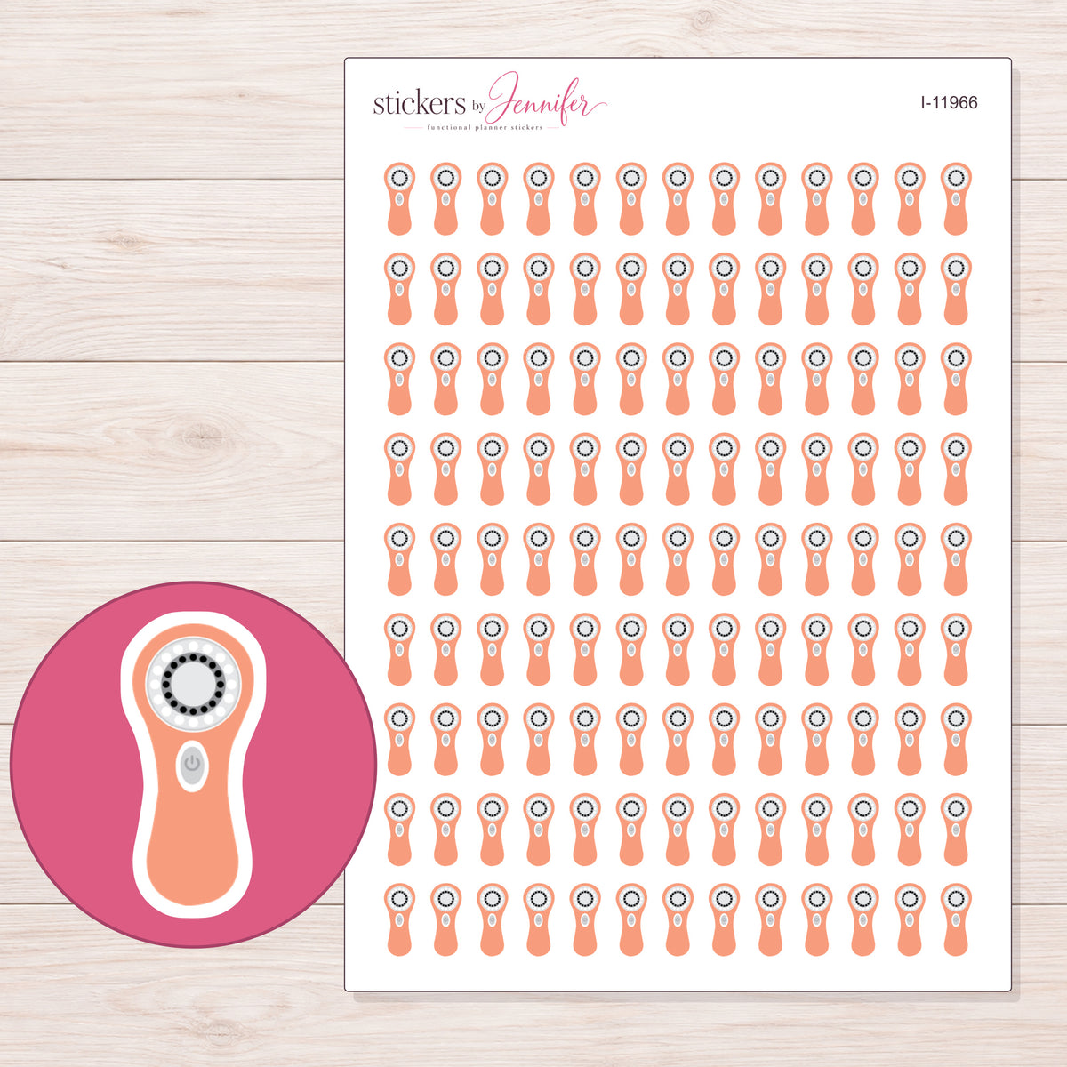 I-11966 planner sticker sheet with enlarged sticker detail