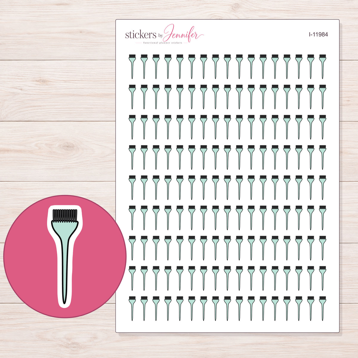 I-11984 planner sticker sheet with enlarged sticker detail