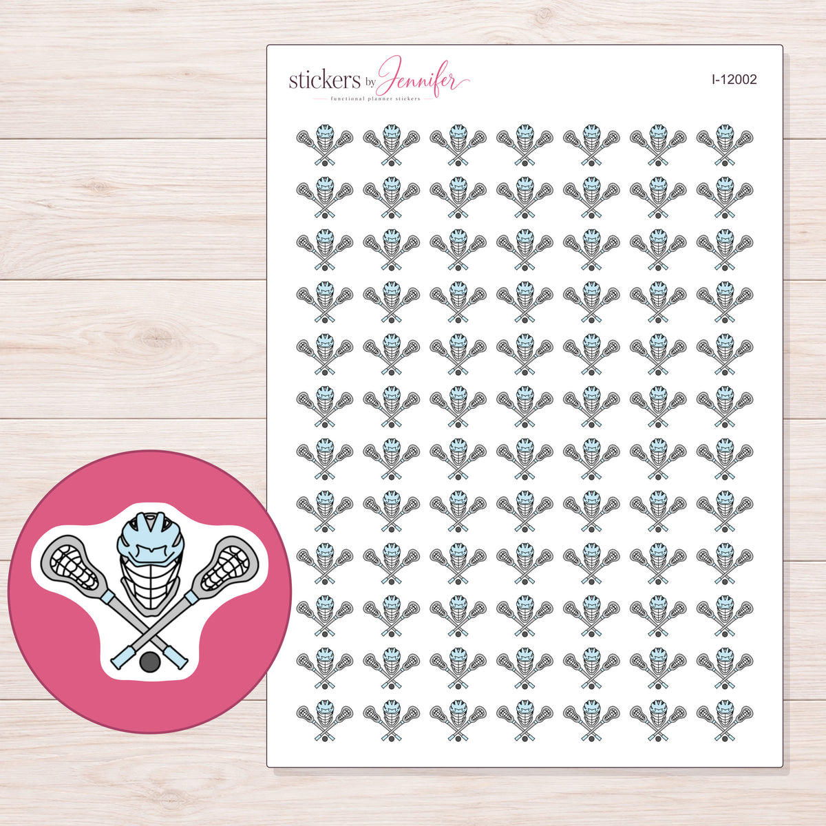 I-12002 planner sticker sheet with enlarged sticker detail