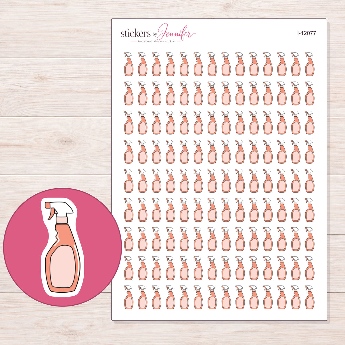 I-12077 planner sticker sheet with enlarged sticker detail