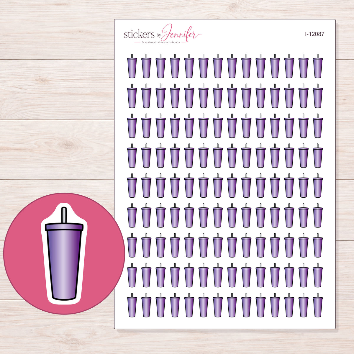 I-12087 planner sticker sheet with enlarged sticker detail
