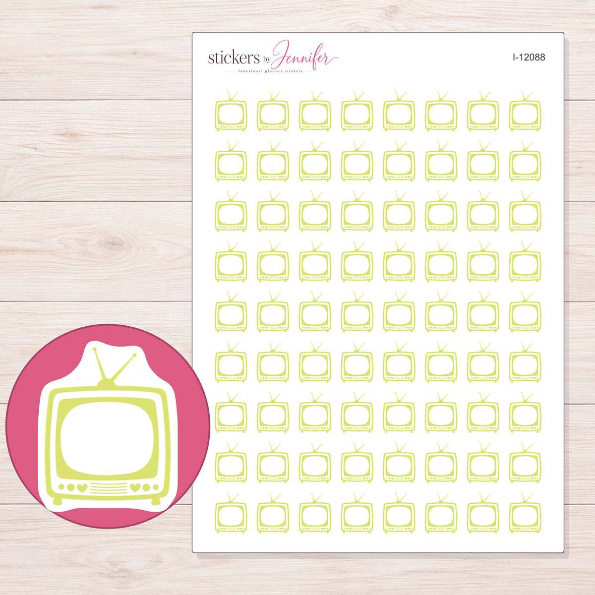 I-12088 planner sticker sheet with enlarged sticker detail