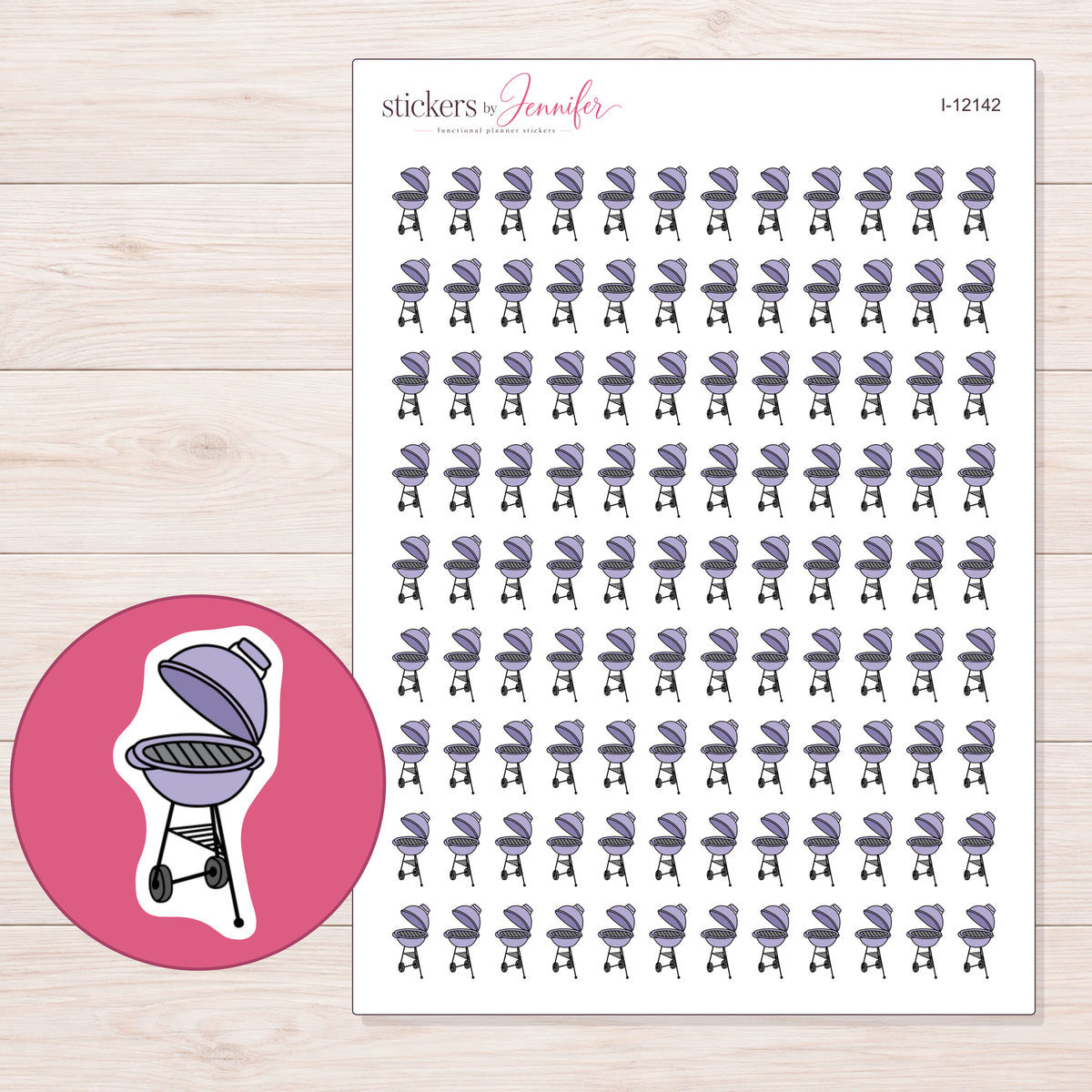I-12142 planner sticker sheet with enlarged sticker detail