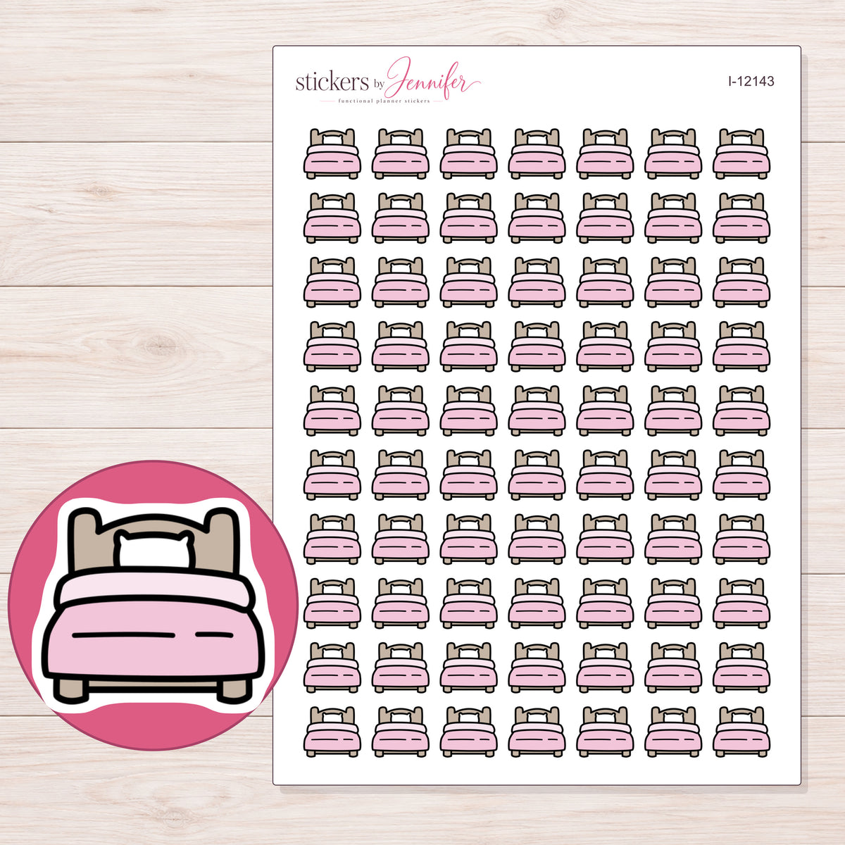 I-12143 planner sticker sheet with enlarged sticker detail