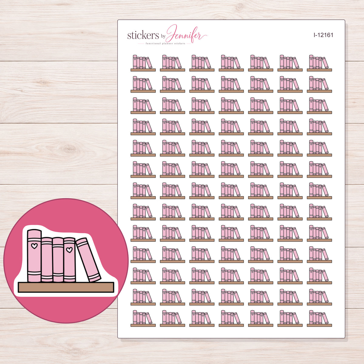 I-12161 planner sticker sheet with enlarged sticker detail