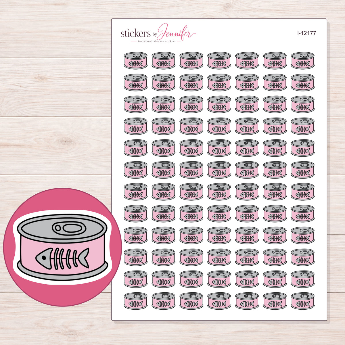 I-12177 planner sticker sheet with enlarged sticker detail