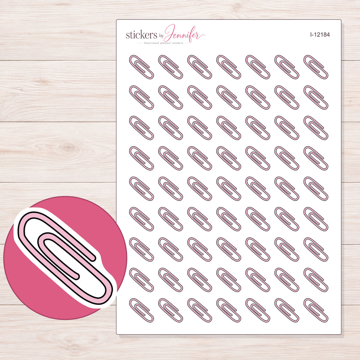 I-12184 planner sticker sheet with enlarged sticker detail