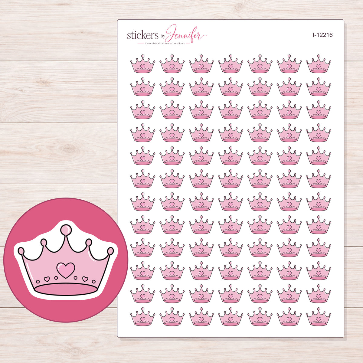 I-12216 planner sticker sheet with enlarged sticker detail