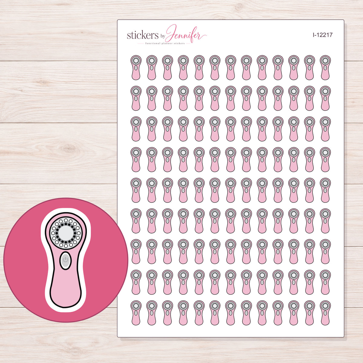 I-12217 planner sticker sheet with enlarged sticker detail