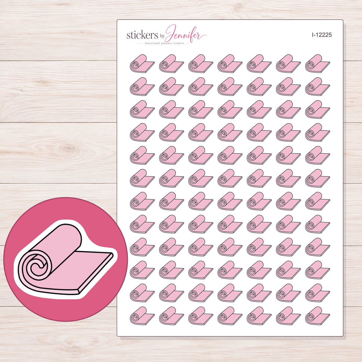 I-12225 planner sticker sheet with enlarged sticker detail