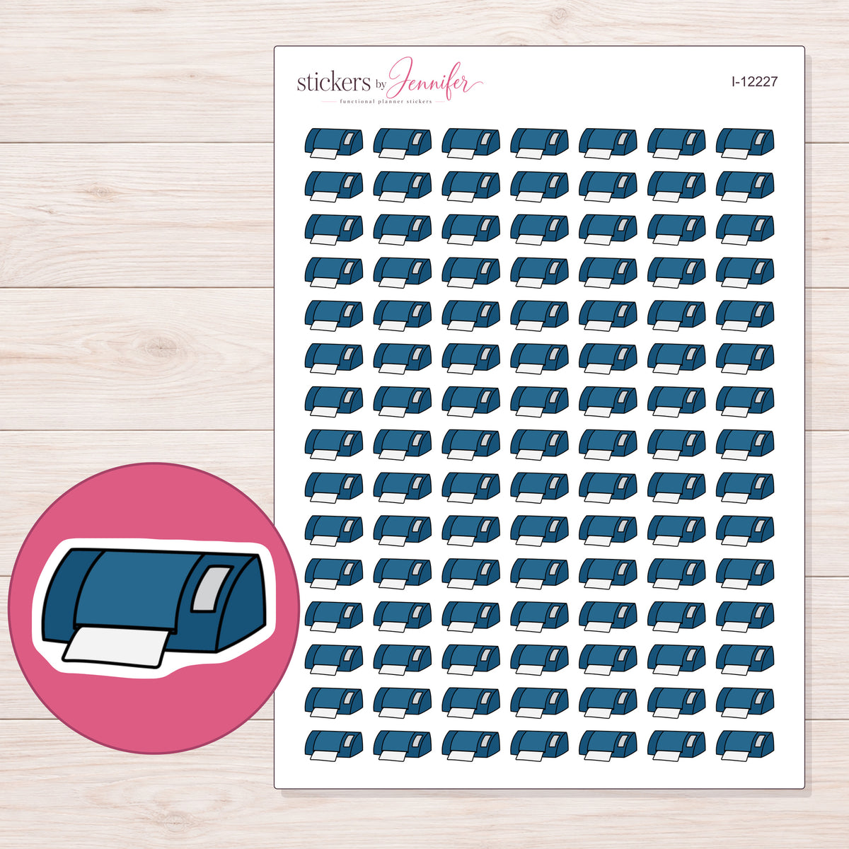I-12227 planner sticker sheet with enlarged sticker detail