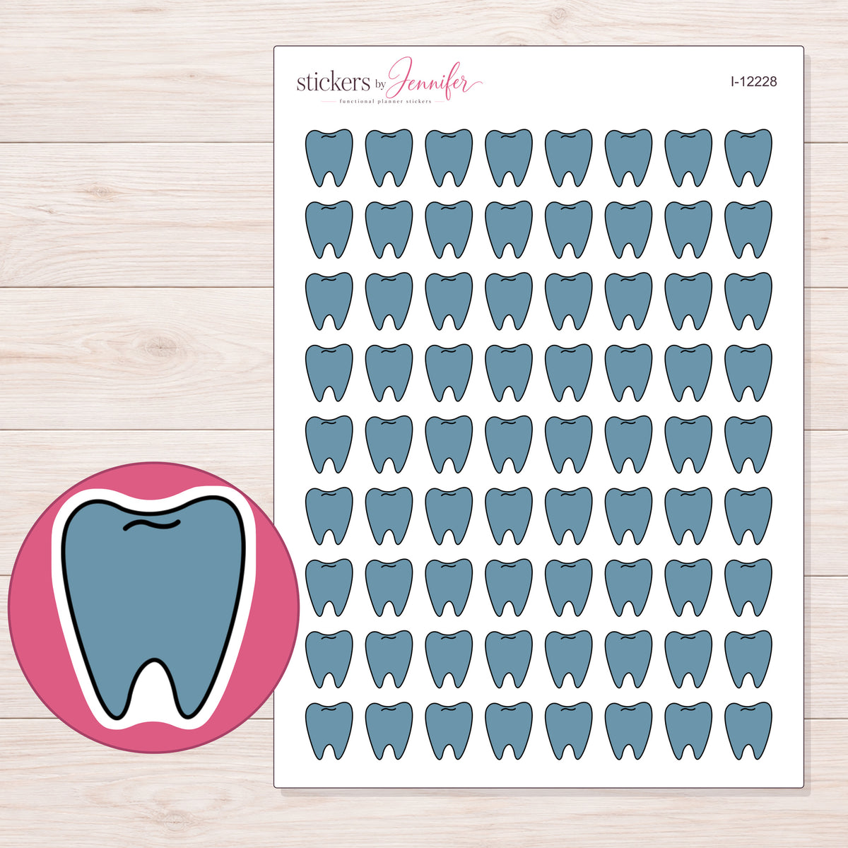 I-12228 planner sticker sheet with enlarged sticker detail