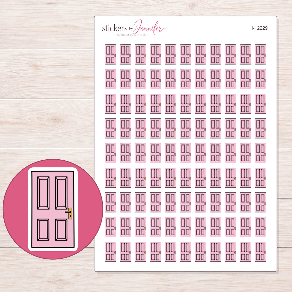 I-12229 planner sticker sheet with enlarged sticker detail