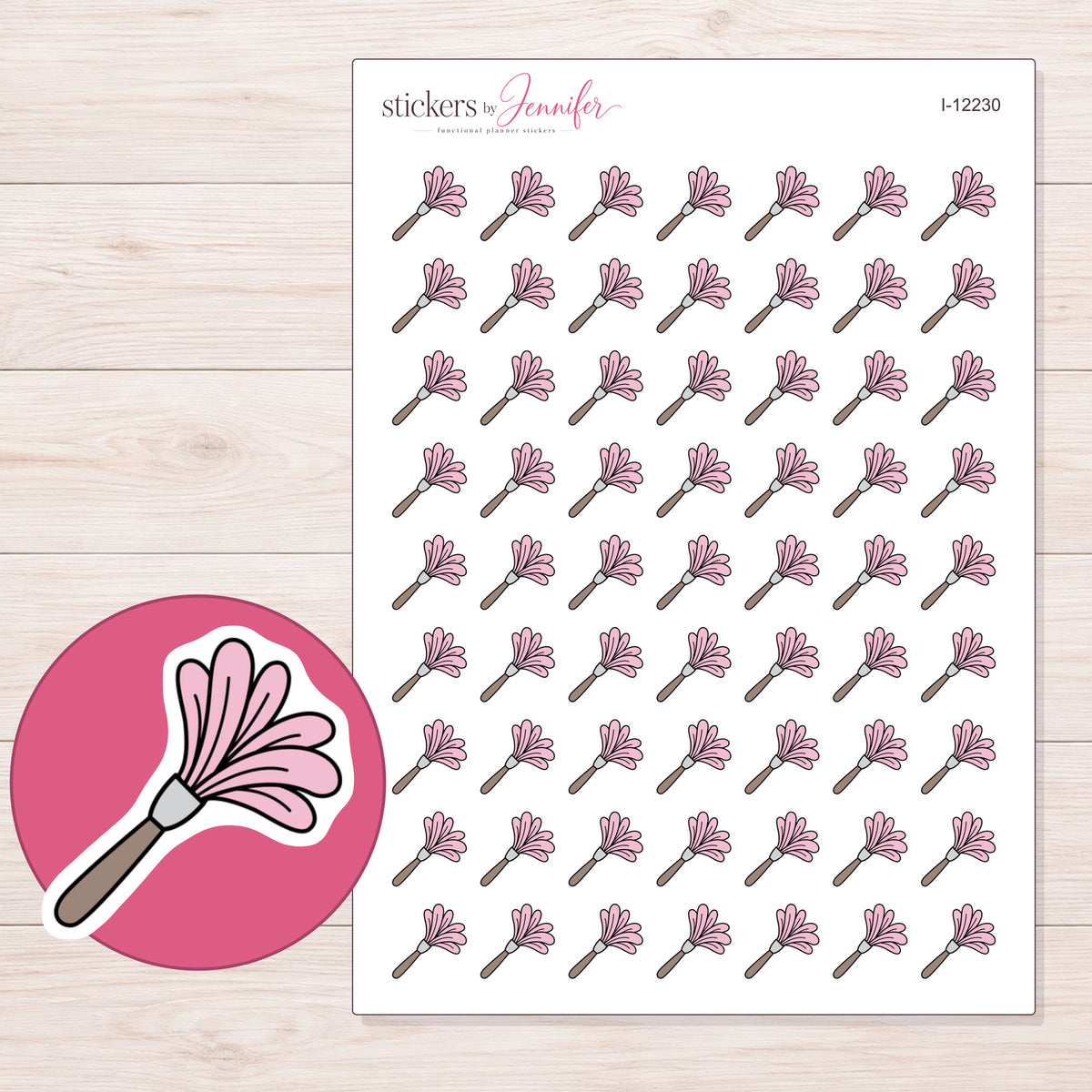 I-12230 planner sticker sheet with enlarged sticker detail