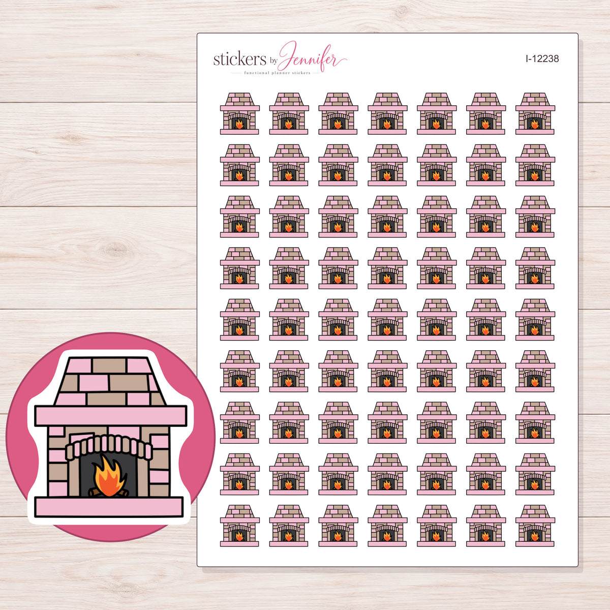 I-12238 planner sticker sheet with enlarged sticker detail