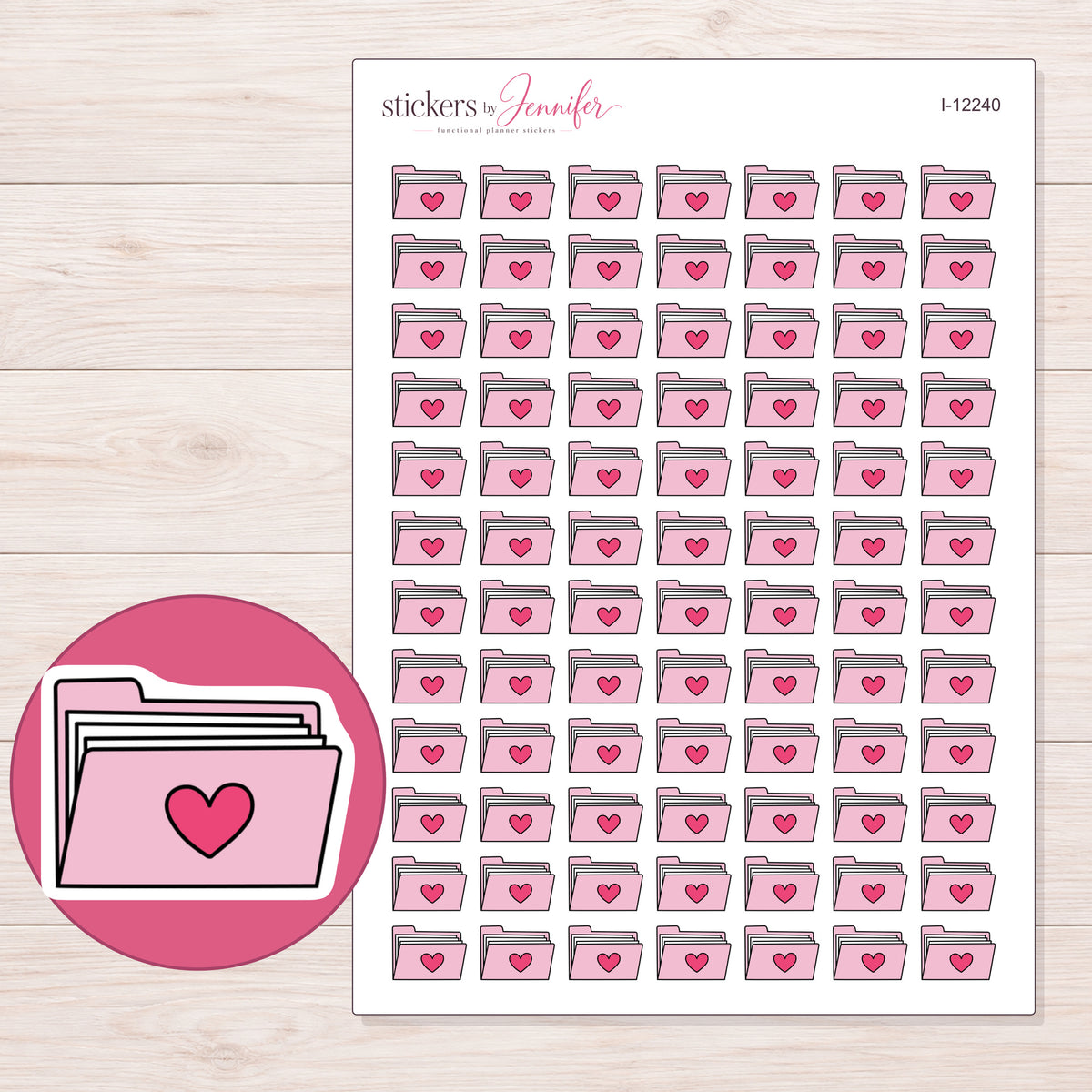 I-12240 planner sticker sheet with enlarged sticker detail