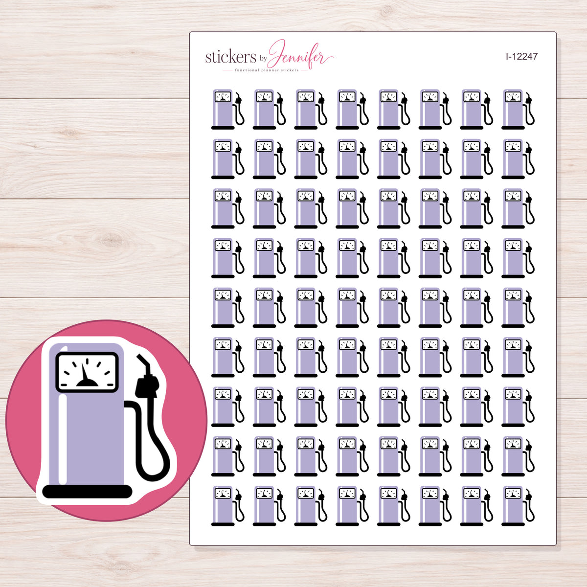 I-12247 planner sticker sheet with enlarged sticker detail