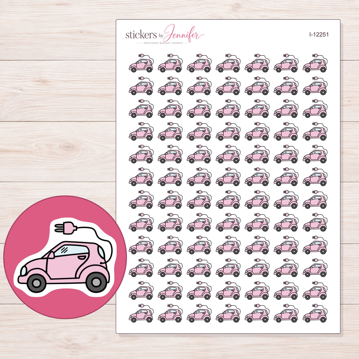 I-12251 planner sticker sheet with enlarged sticker detail