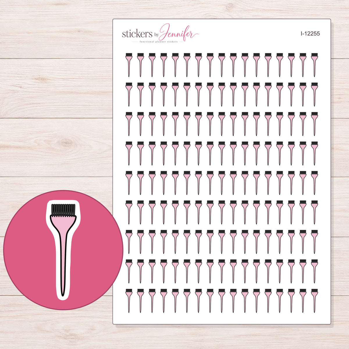 I-12255 planner sticker sheet with enlarged sticker detail