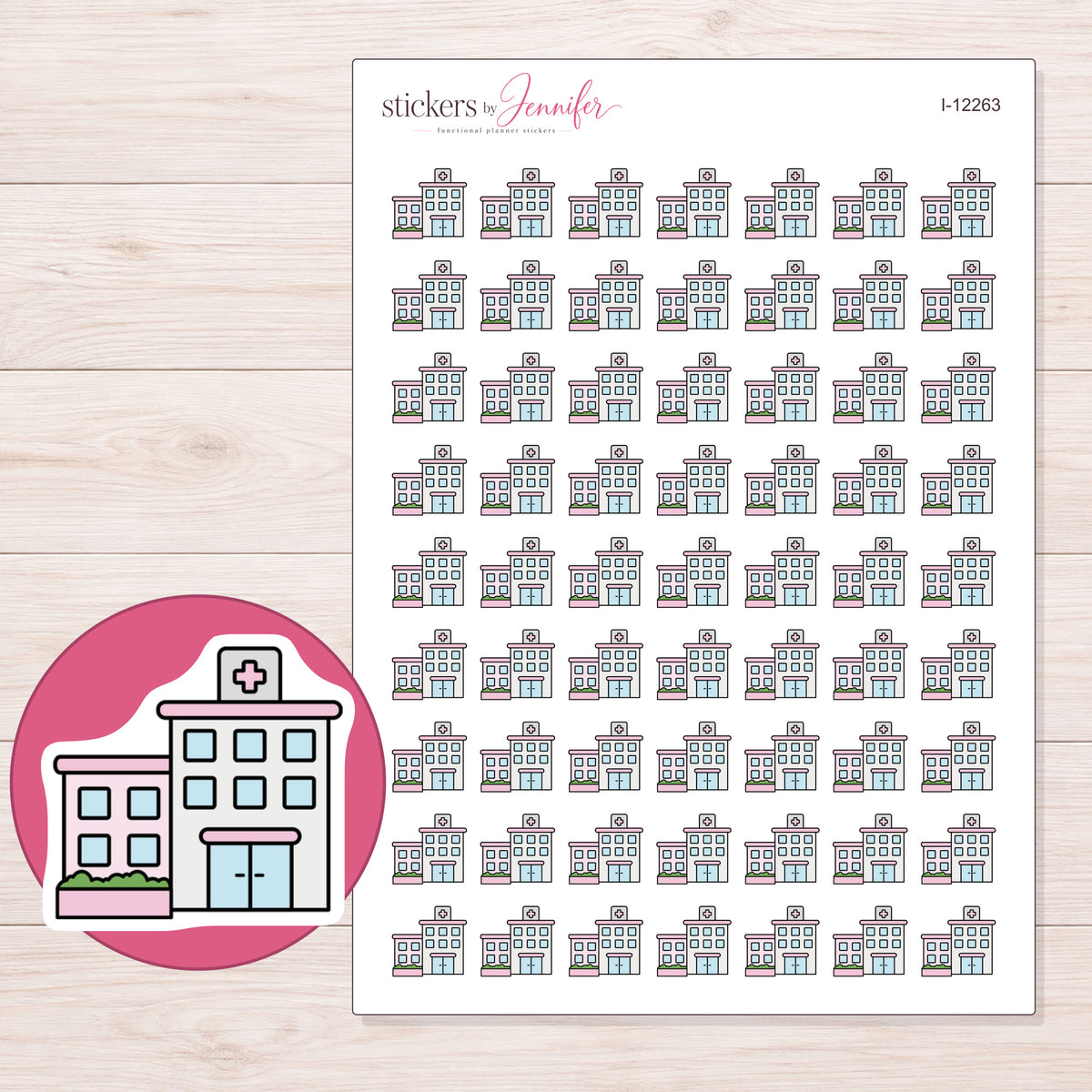 I-12263 planner sticker sheet with enlarged sticker detail