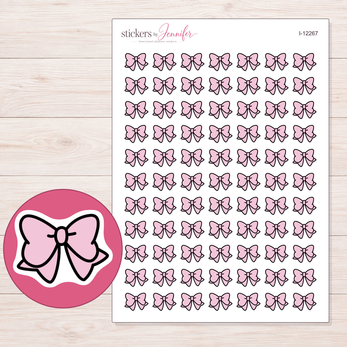 I-12267 planner sticker sheet with enlarged sticker detail