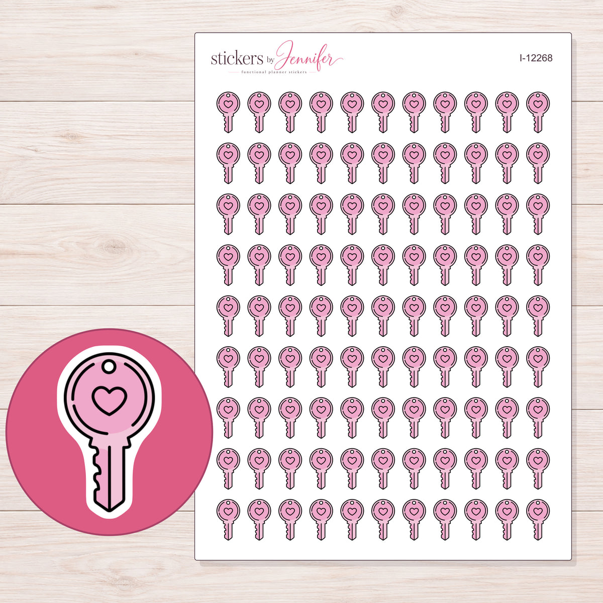I-12268 planner sticker sheet with enlarged sticker detail
