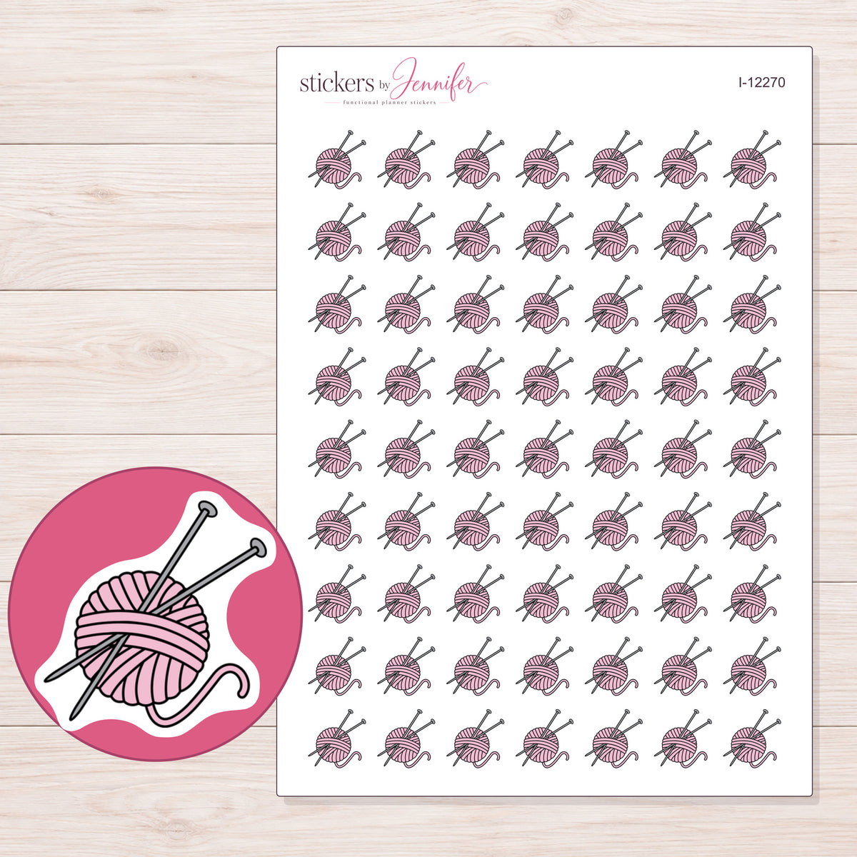 I-12270 planner sticker sheet with enlarged sticker detail