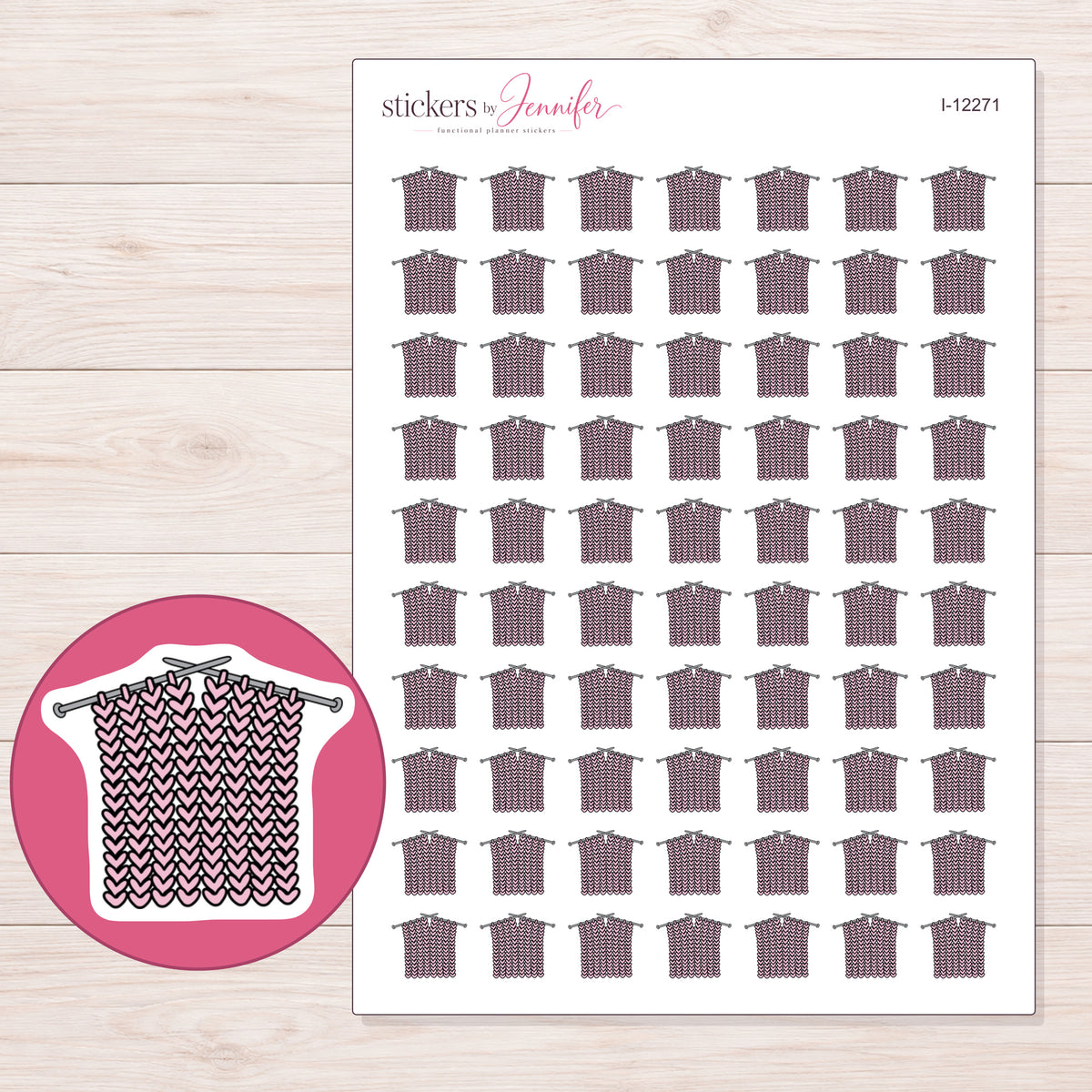 I-12271 planner sticker sheet with enlarged sticker detail