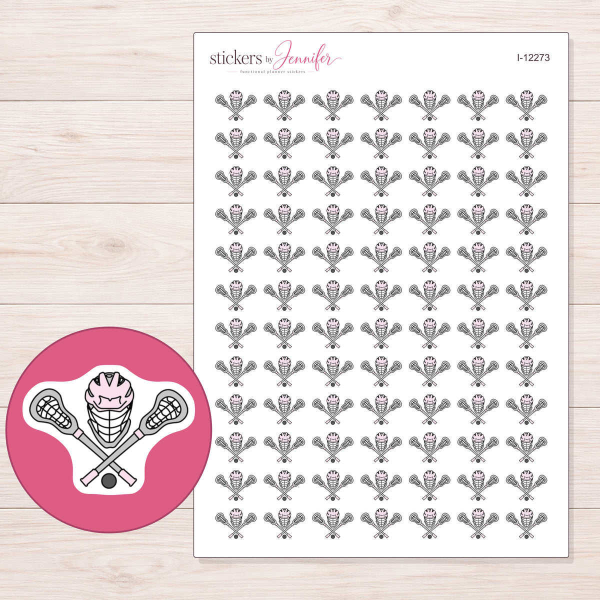 I-12273 planner sticker sheet with enlarged sticker detail