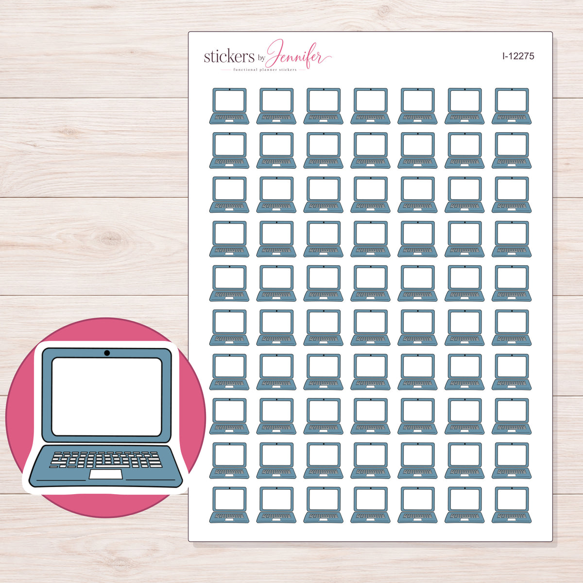 I-12275 planner sticker sheet with enlarged sticker detail