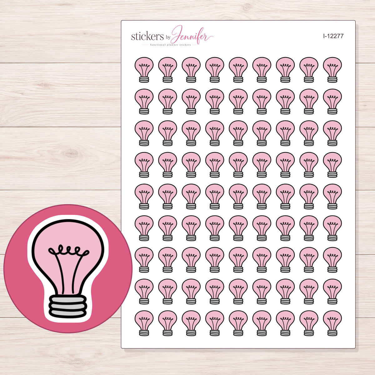 I-12277 planner sticker sheet with enlarged sticker detail
