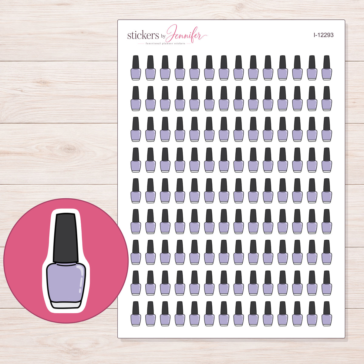 I-12293 planner sticker sheet with enlarged sticker detail
