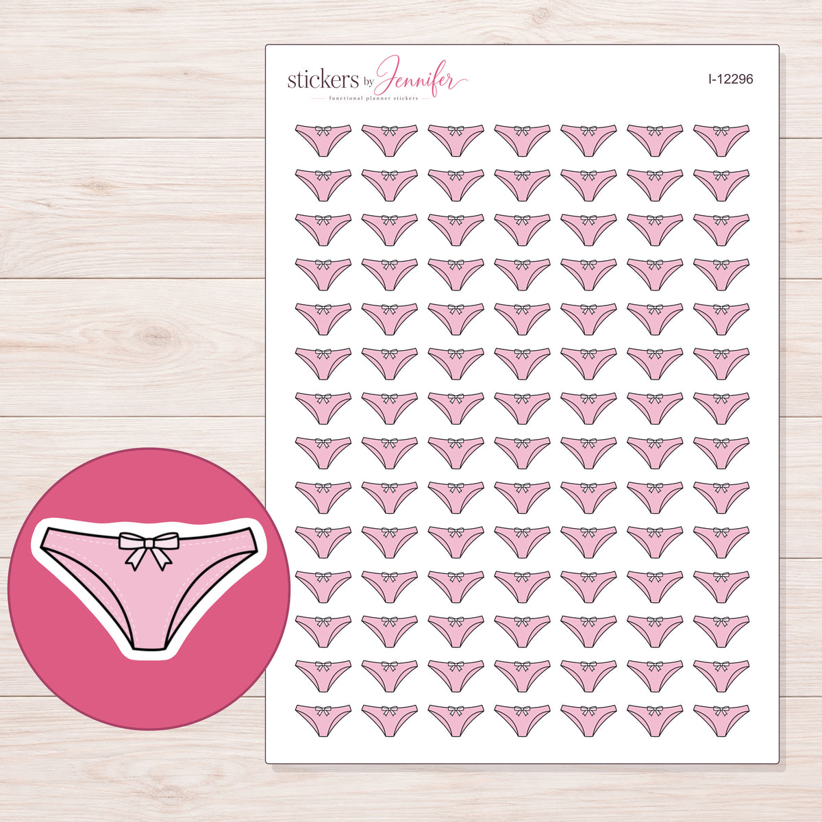 I-12296 planner sticker sheet with enlarged sticker detail