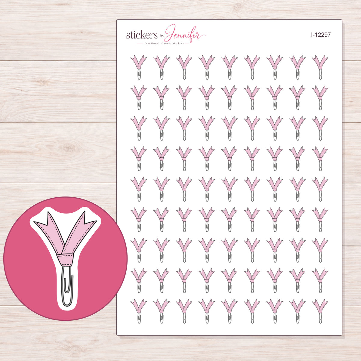 I-12297 planner sticker sheet with enlarged sticker detail