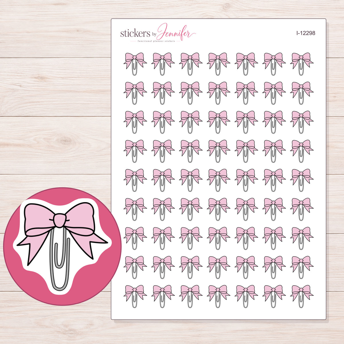 I-12298 planner sticker sheet with enlarged sticker detail