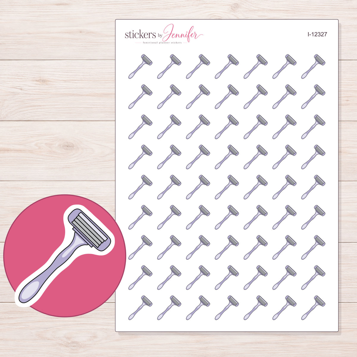 I-12327 planner sticker sheet with enlarged sticker detail