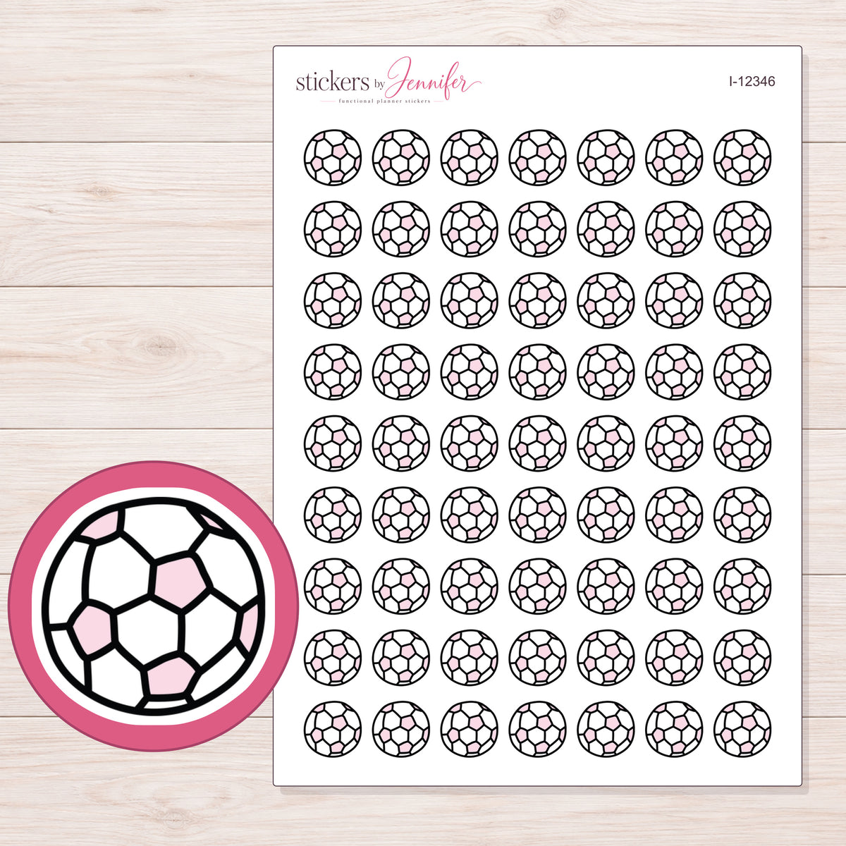 I-12346 planner sticker sheet with enlarged sticker detail