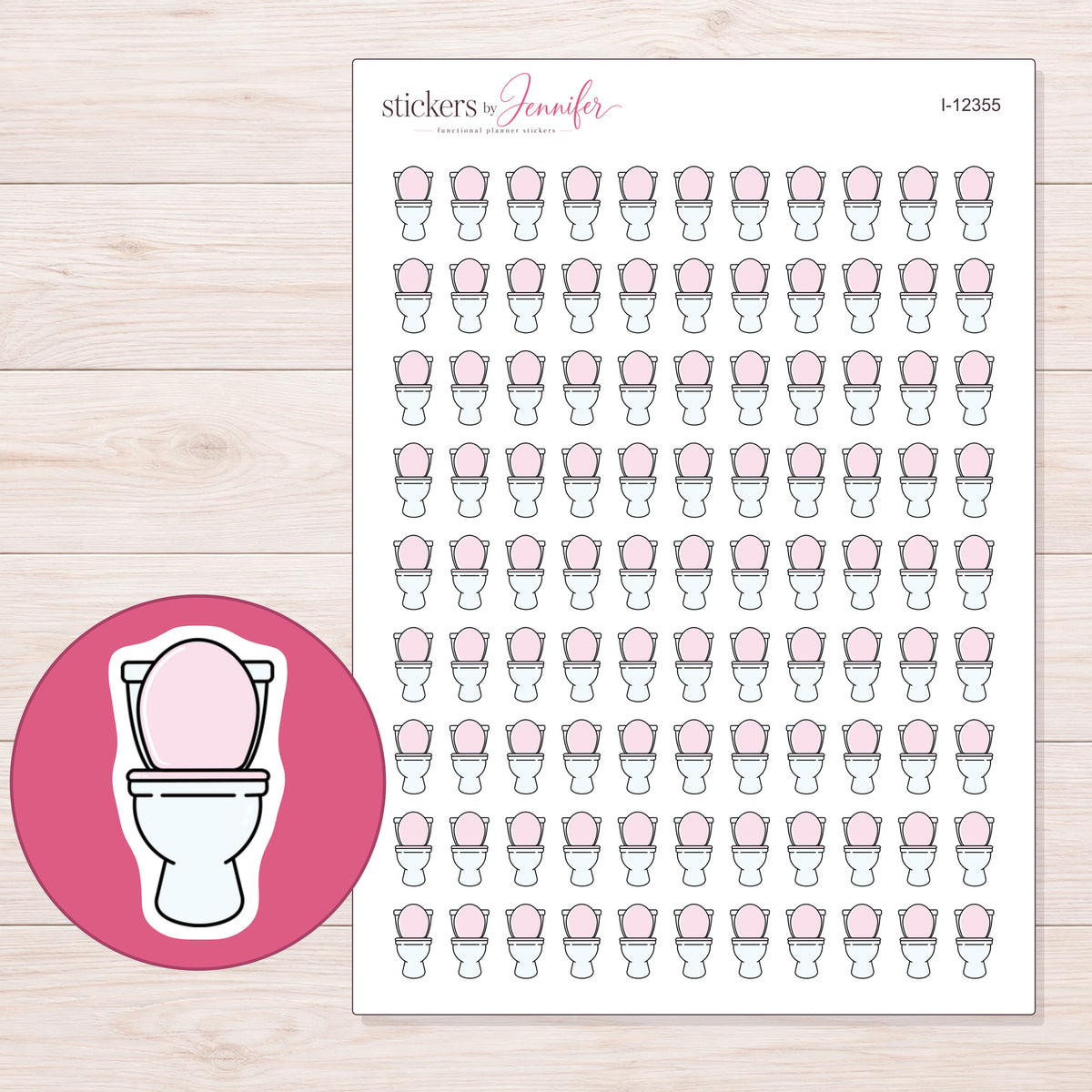 I-12355 planner sticker sheet with enlarged sticker detail