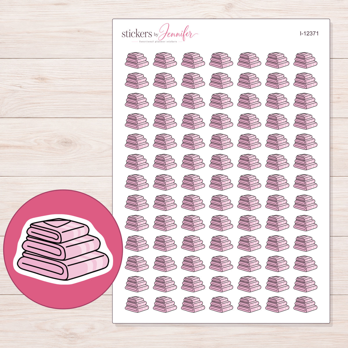 I-12371 planner sticker sheet with enlarged sticker detail