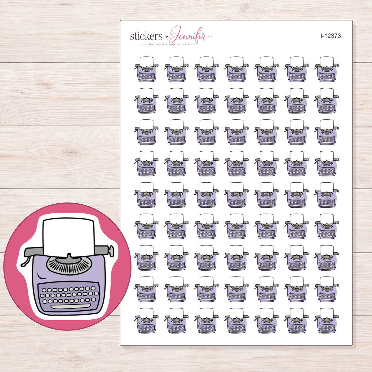 I-12373 planner sticker sheet with enlarged sticker detail