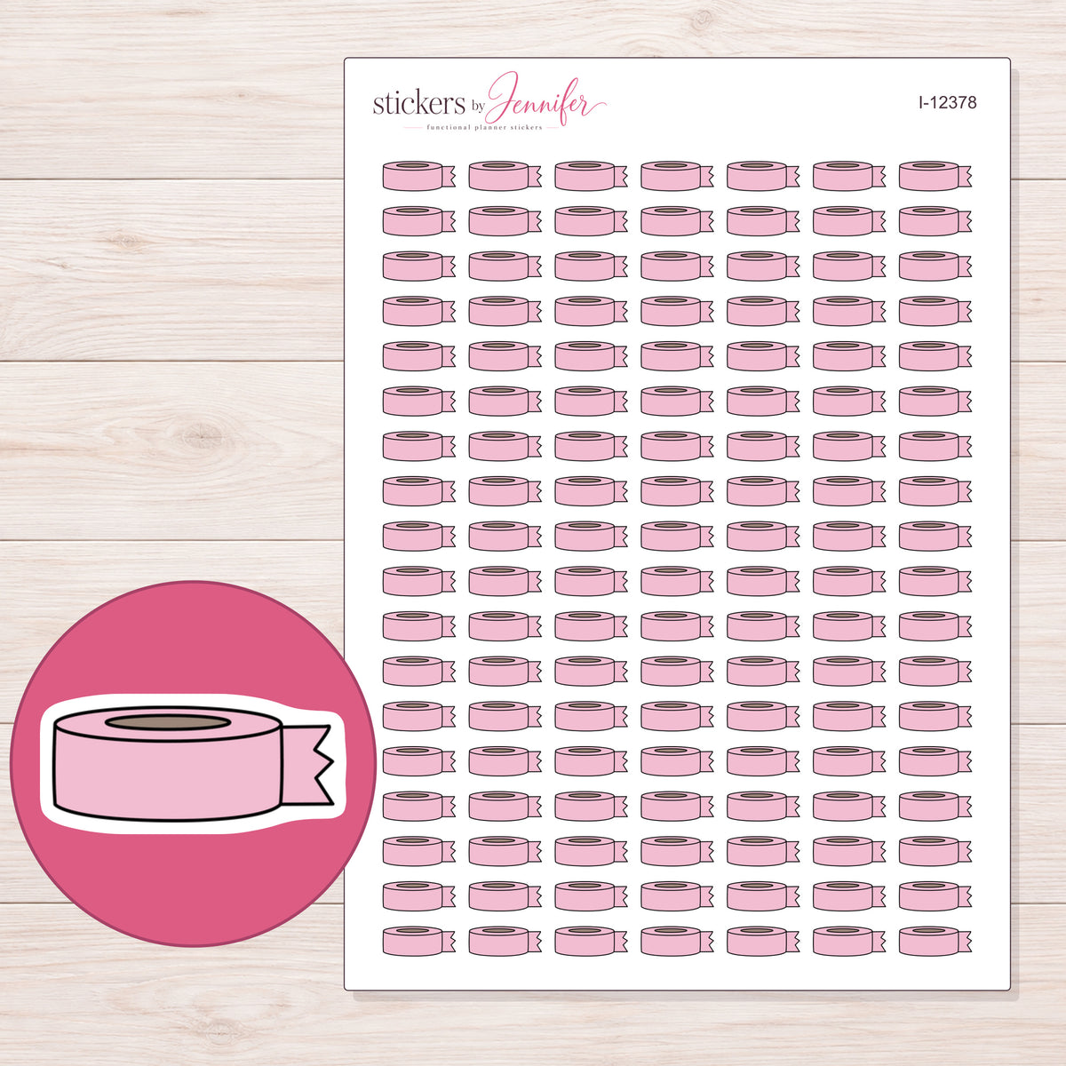I-12378 planner sticker sheet with enlarged sticker detail