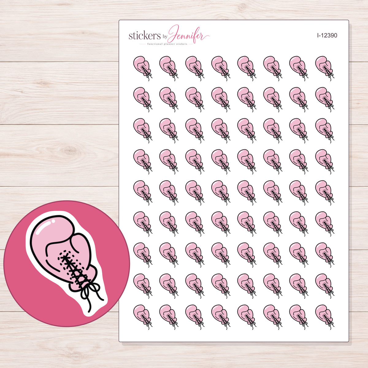 I-12390 planner sticker sheet with enlarged sticker detail