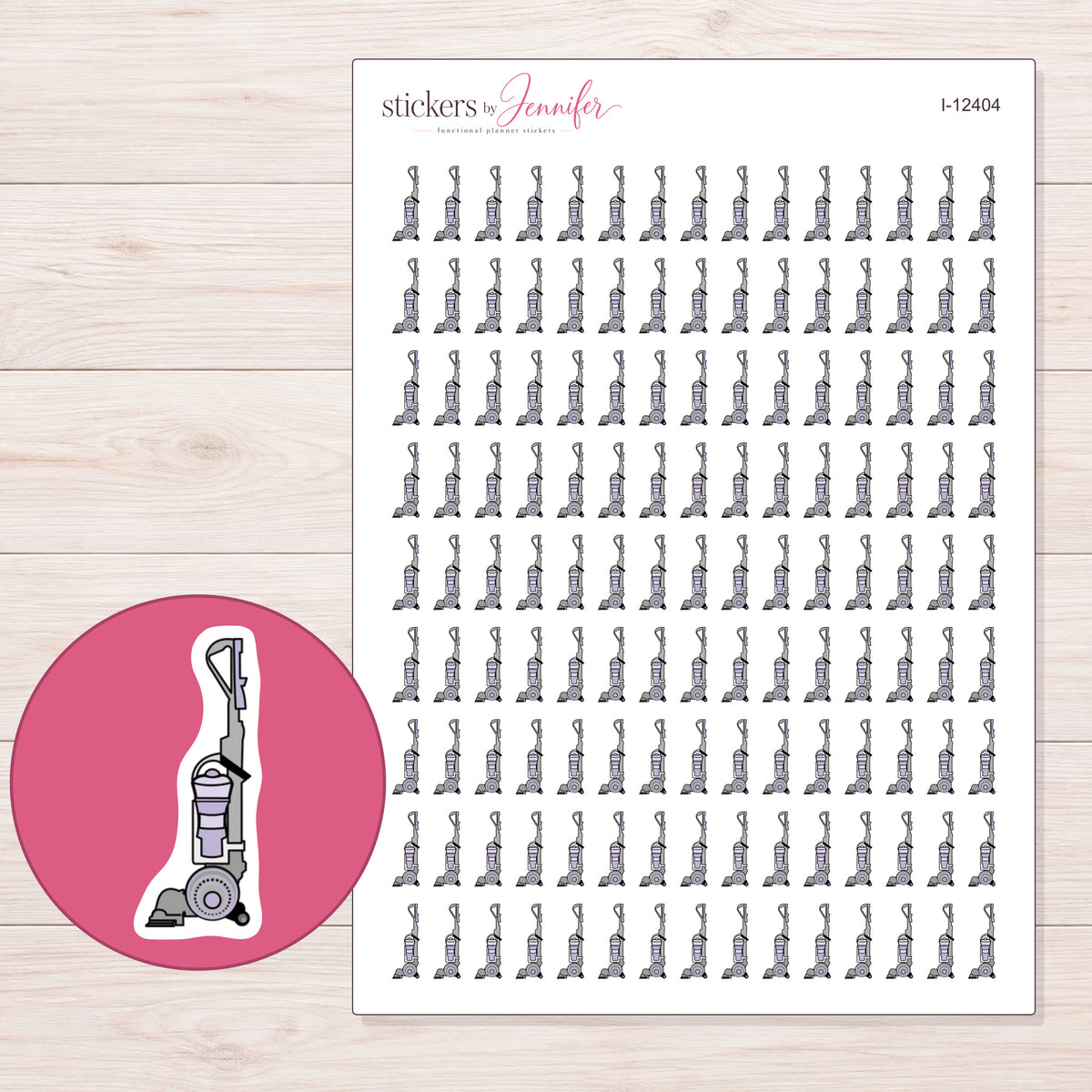I-12404 planner sticker sheet with enlarged sticker detail