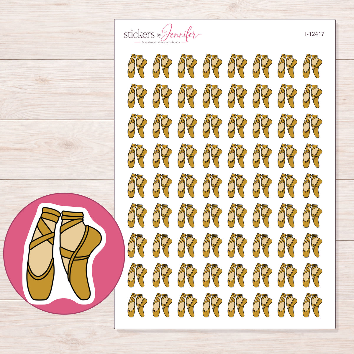 I-12417 planner sticker sheet with enlarged sticker detail