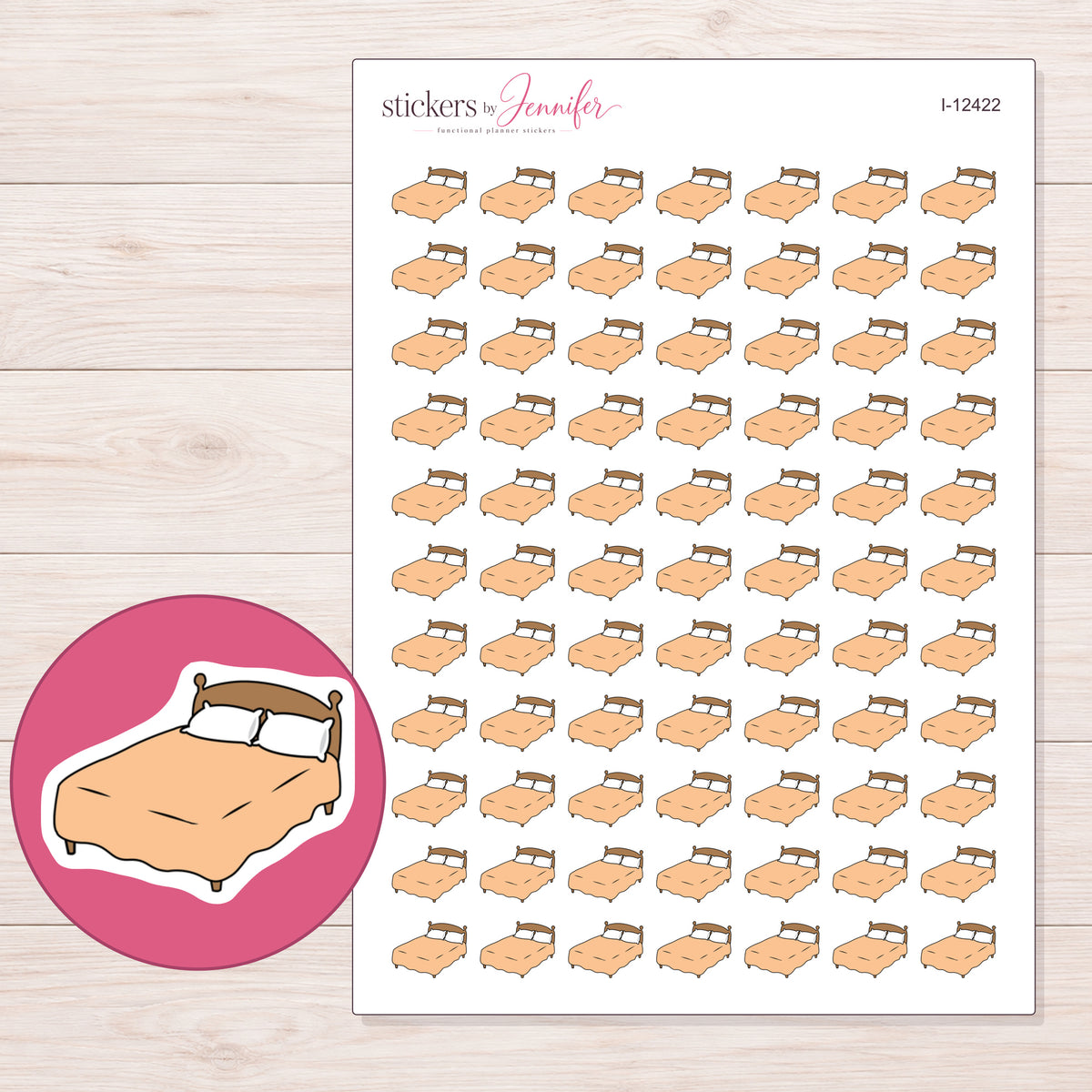 I-12422 planner sticker sheet with enlarged sticker detail